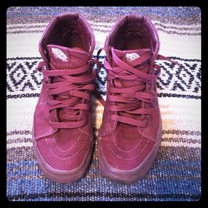 Burgandy Vans Sk8- Hi. Size 5.5 Womens. Mens 4.0